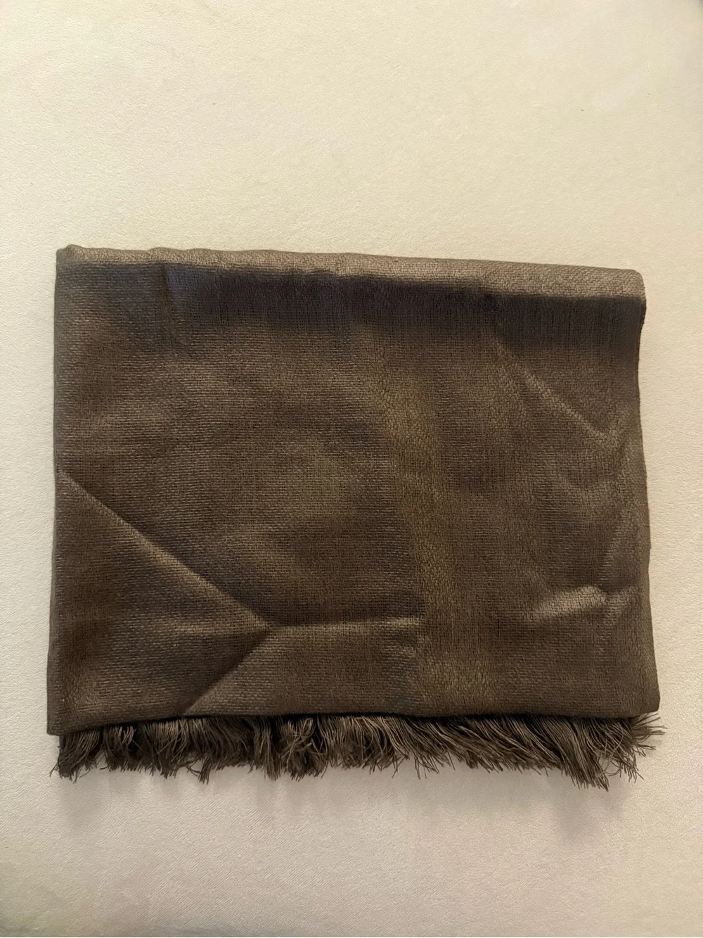 Brown Fringe Scarf - Classic Winter Accessory